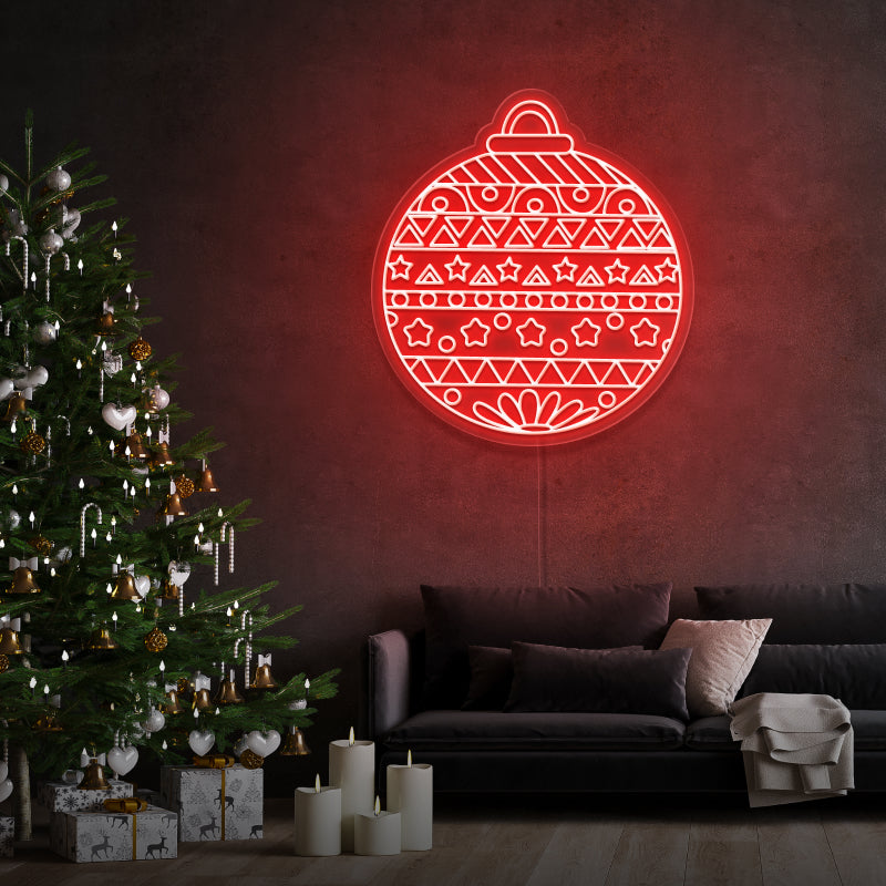 „Weihnachtskugel“ – LED-Leuchtreklame