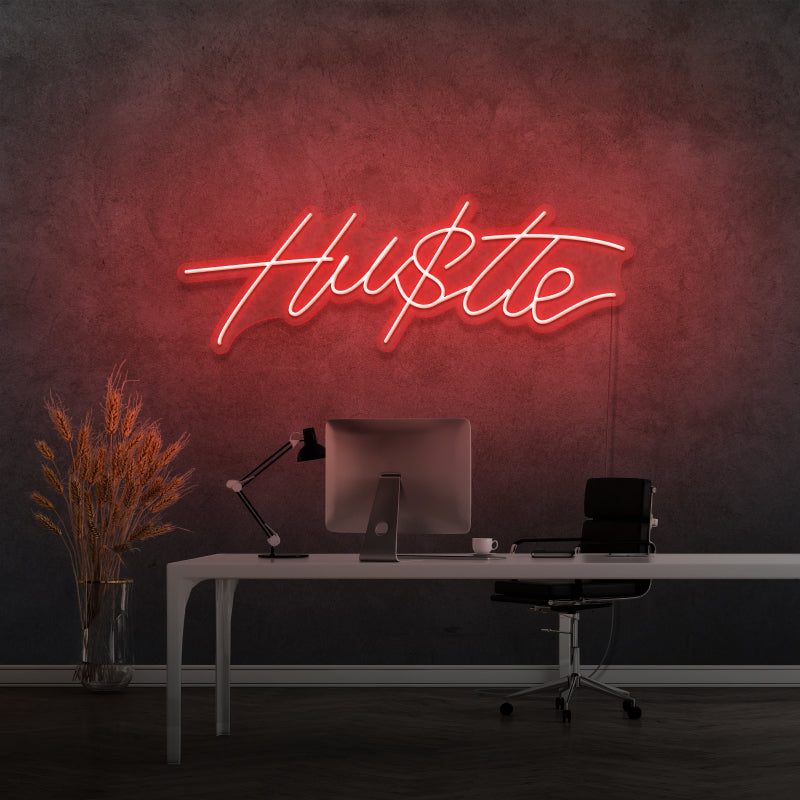 'HUSTLE' - letreiro de néon LED