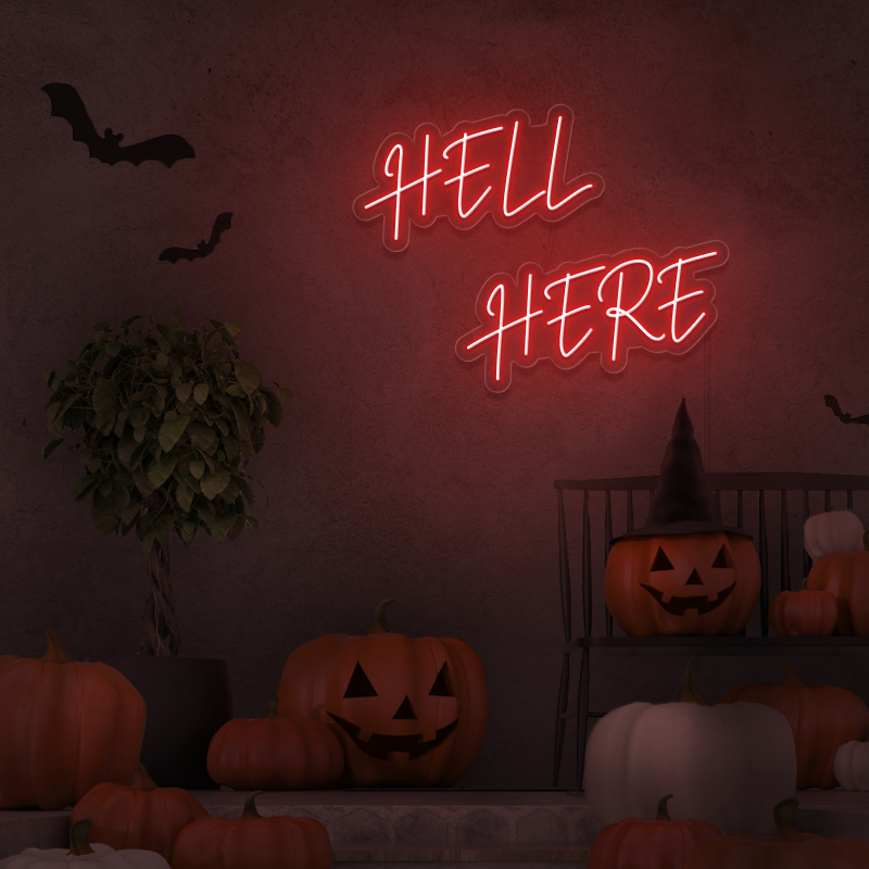 'Hell Here' - signe en néon LED