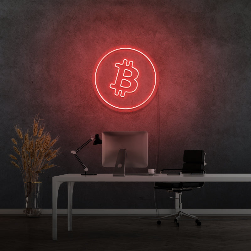 'BITCOIN' - signe en néon LED