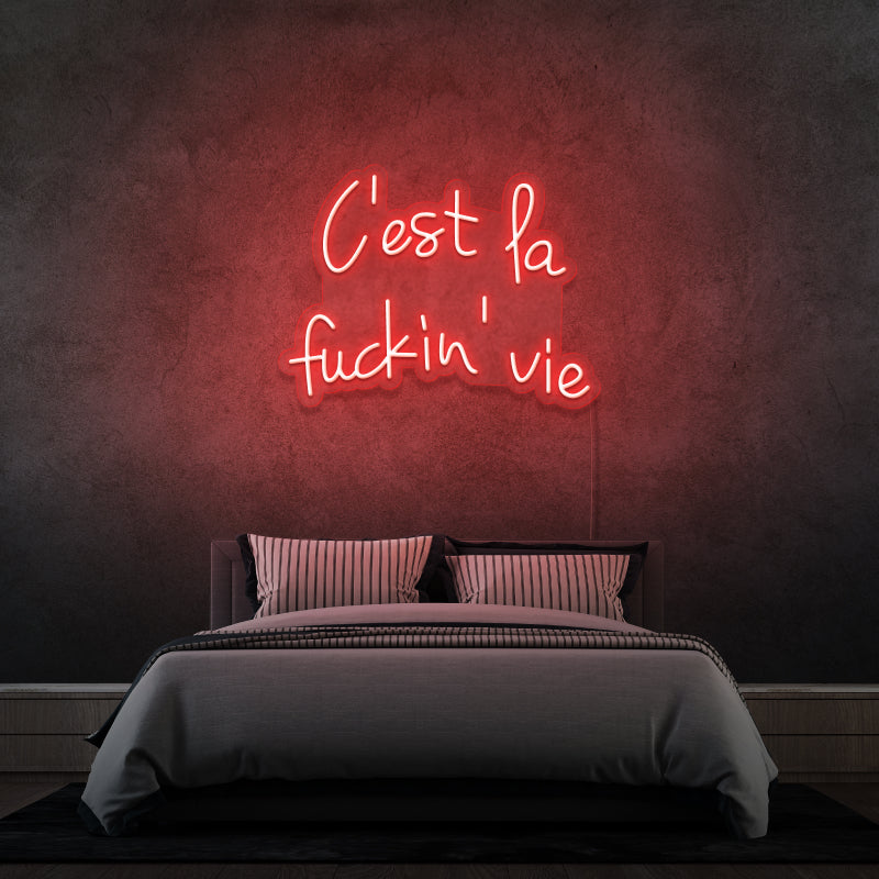 'C’EST LA FUCKIN VIE' - signe en néon LED