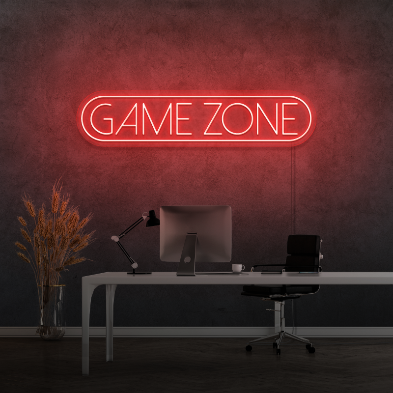 "GAME ZONE" - letreiro de néon LED