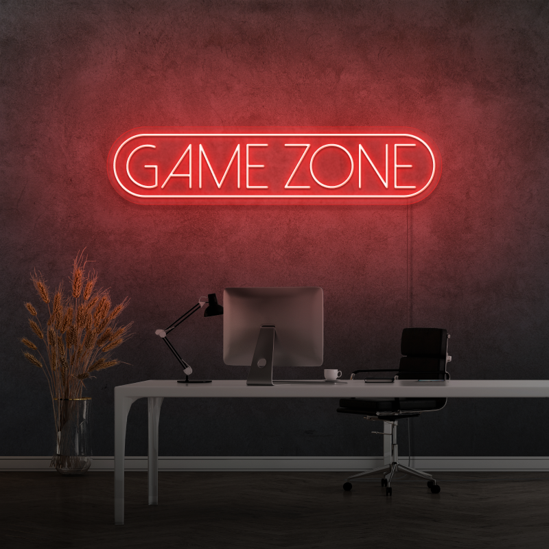 "GAME ZONE" - Signe en néon LED