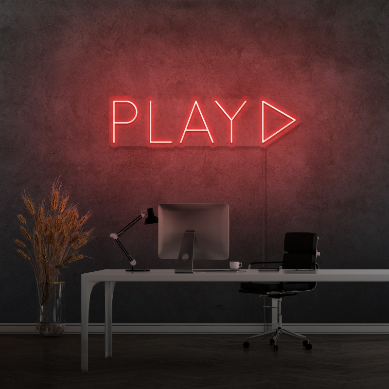 "PLAY" - letrero de neón LED