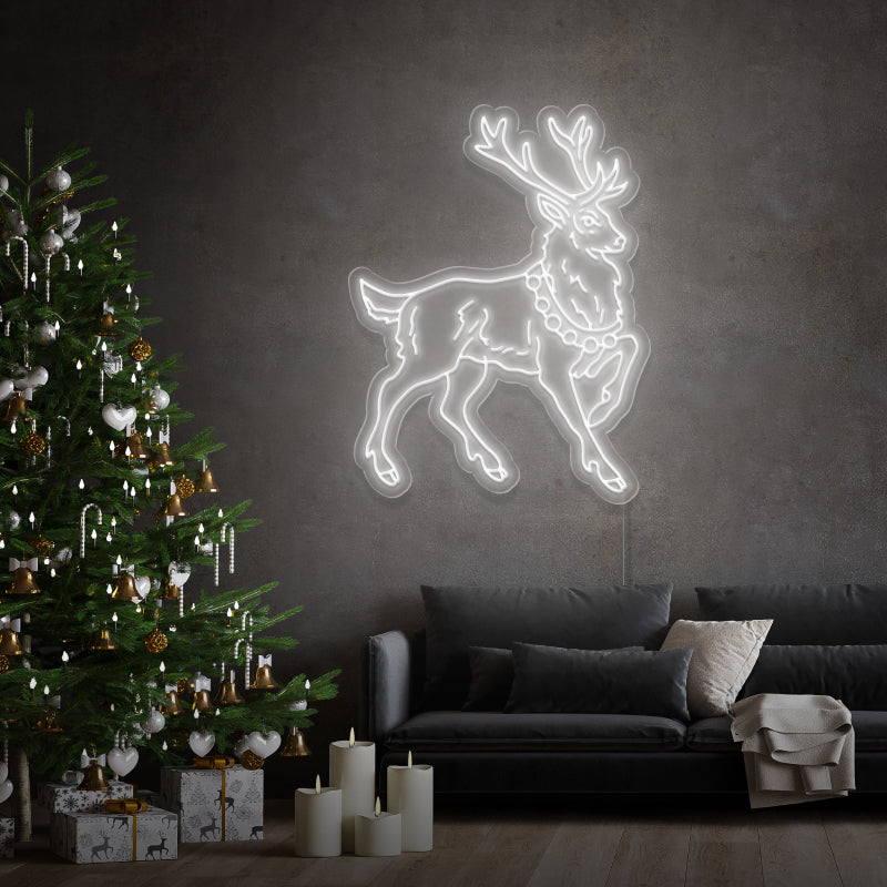 „Großes Weihnachtsrentier“ – LED-Leuchtreklame
