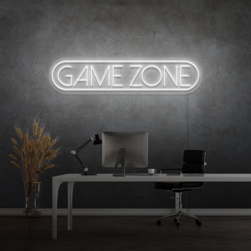 "GAME ZONE" - letreiro de néon LED