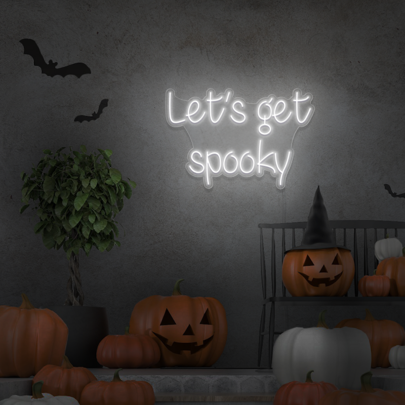 „Let's get Spooky“ – LED-Neonschild