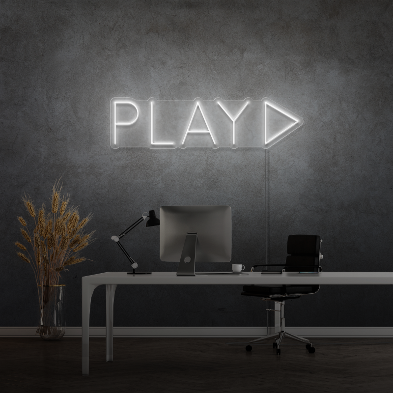 "PLAY" - letrero de neón LED