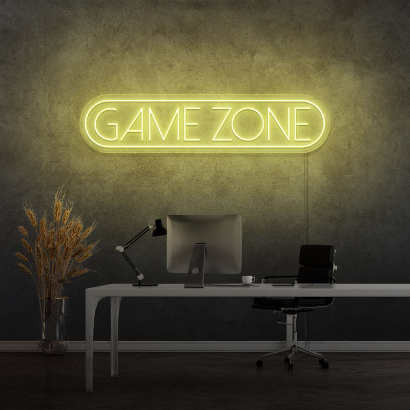 "GAME ZONE" - letreiro de néon LED