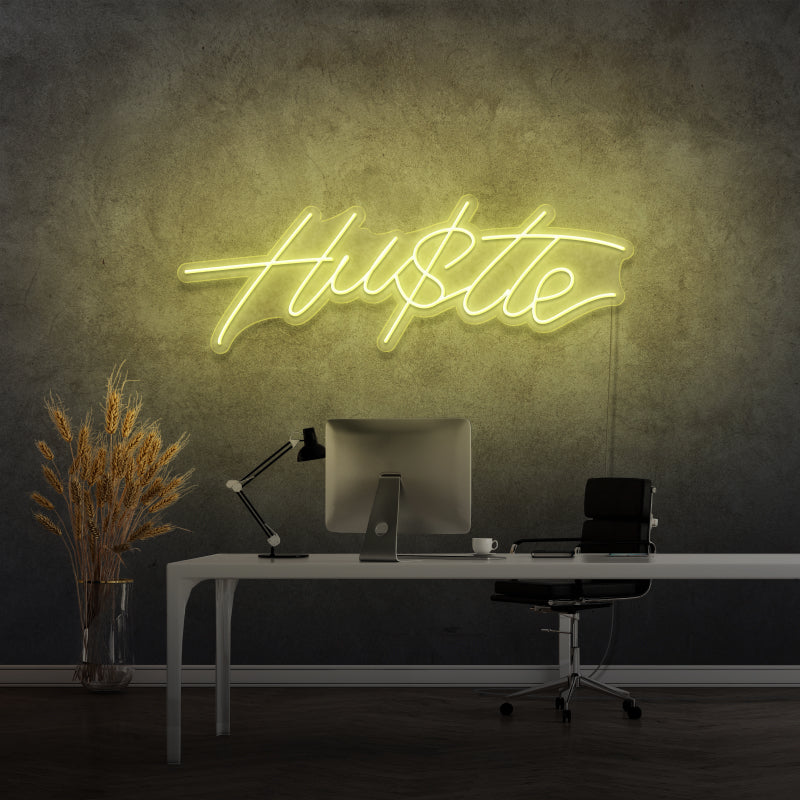 'HUSTLE' - Letrero de neón LED