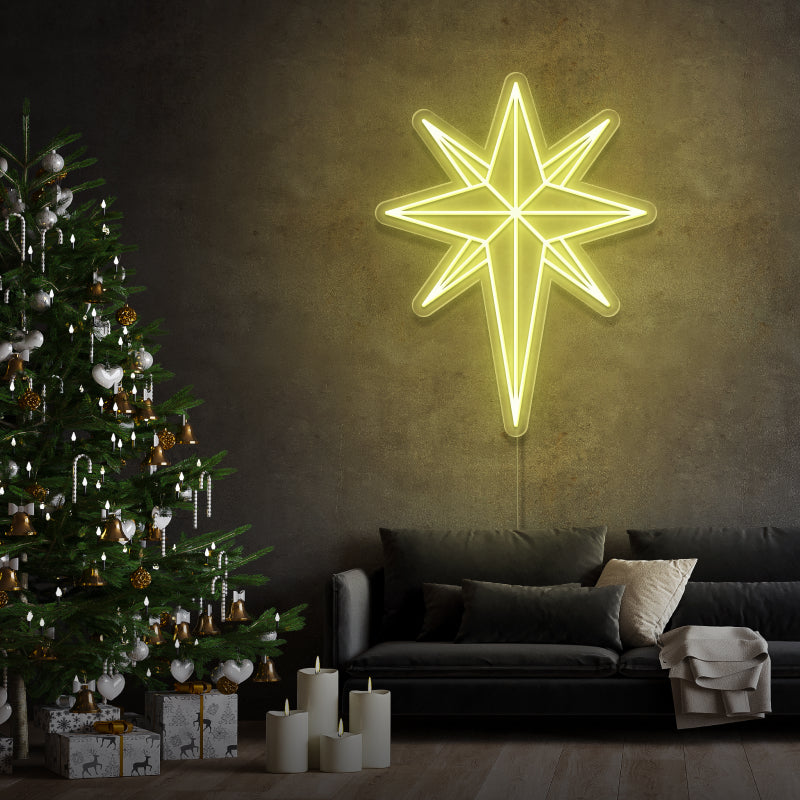"Estrella mágica de Navidad" - letrero de neón LED