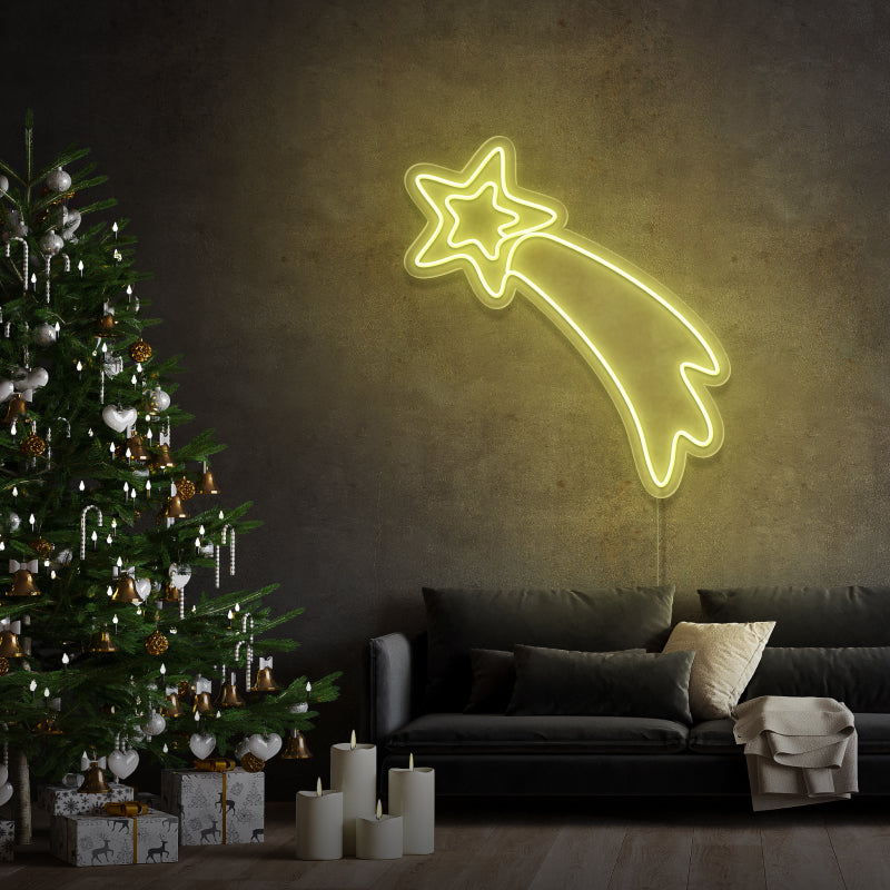„Weihnachtssternschnuppe“ – LED-Leuchtreklame