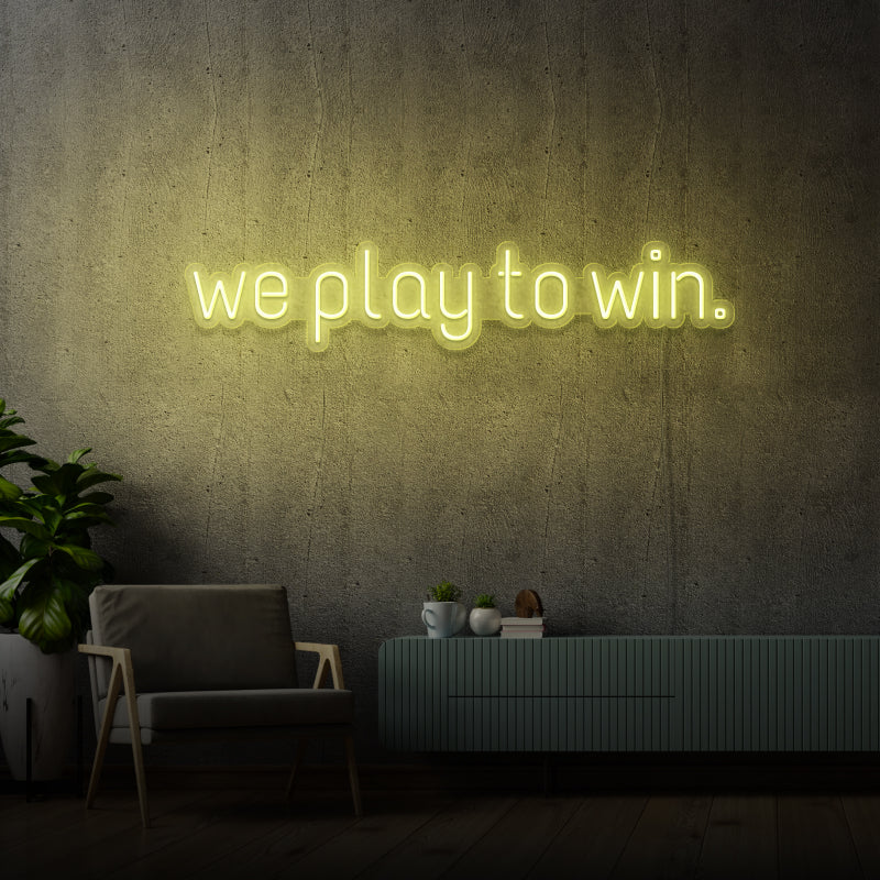 'WE PLAY TO WIN' - segnaletica al neon LED